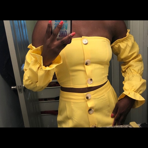 Ruched Sleeve Button Front Bardot set size 2-10 - Picture 7 of 8